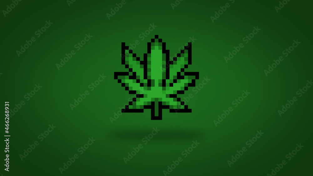 Pixel Cannabis leaf wallpaper - high res 4k background Stock Illustration |  Adobe Stock