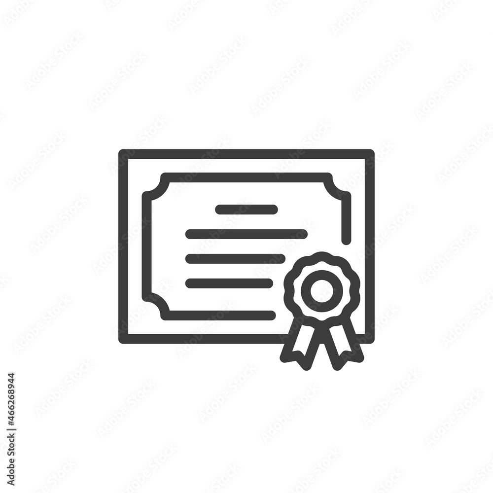 Certificate diploma icon on white background Certificate diploma icon on white background