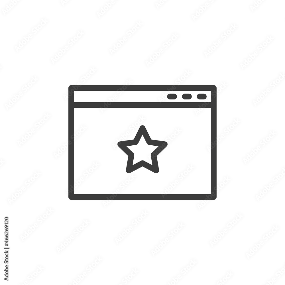 Web page with star icon on white background. Web page with star icon on white background.