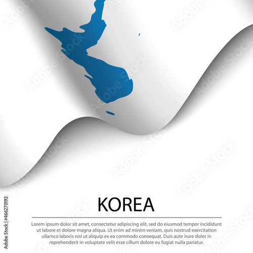 Waving flag of Korean Unification on white background. Banner or photo