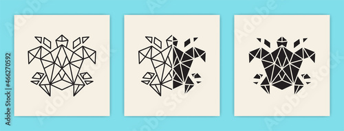 Polygonal and Geometric Turtle Illustration Poster
