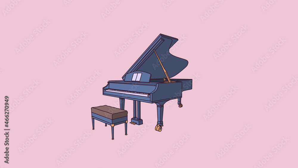 Piano Aesthetic Lofi Background Music Stock Illustration | Adobe Stock