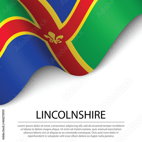 Waving flag of Lincolnshire is a county of England on white back