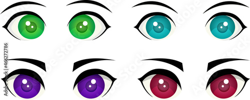 Set of eyes in anime style Stock Vector | Adobe Stock