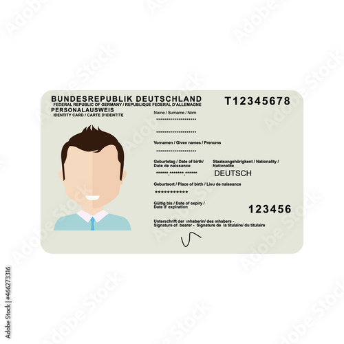 Federal Republic of Germany citizenship identity card vector work