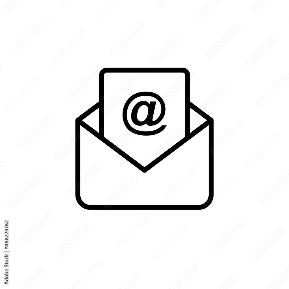 Email icon isolated on white background. Open envelope icon. Mail symbol for website design, mobile application, ui. Vector illustration. Eps10 Email icon isolated on white background. Open envelope icon. Mail symbol for website design, mobile application, ui. Vector illustration. Eps10