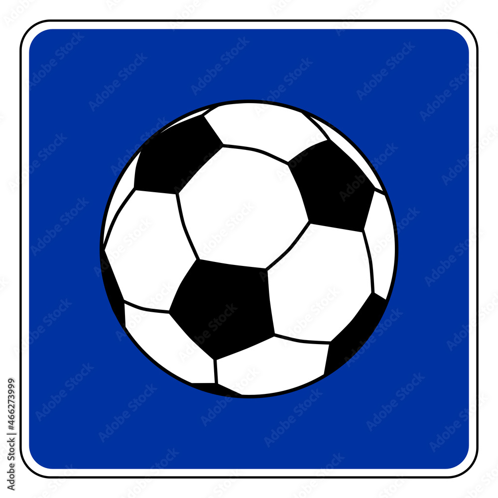 Fototapeta premium Fußball und Schild
