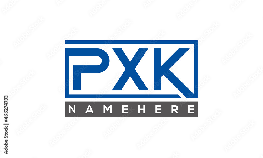 PXK Letters Logo With Rectangle Logo Vector PXK Letters Logo With Rectangle Logo Vector