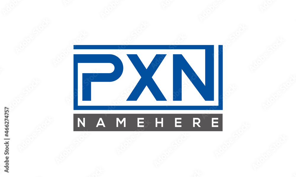 PXN Letters Logo With Rectangle Logo Vector PXN Letters Logo With Rectangle Logo Vector