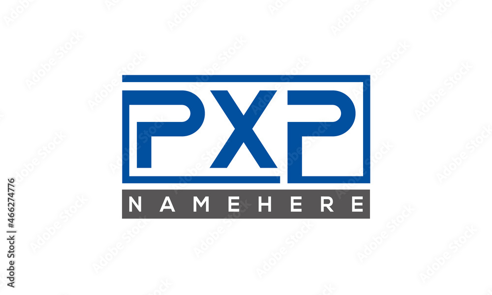 PXP Letters Logo With Rectangle Logo Vector PXP Letters Logo With Rectangle Logo Vector