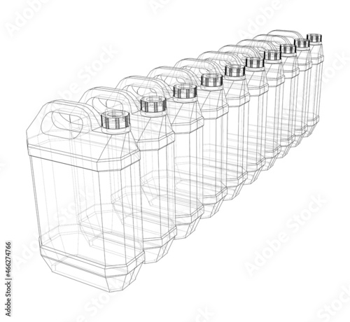 Cans of car liquids. Vector
