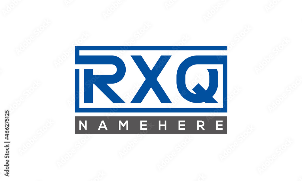 RXQ Letters Logo With Rectangle Logo Vector RXQ Letters Logo With Rectangle Logo Vector
