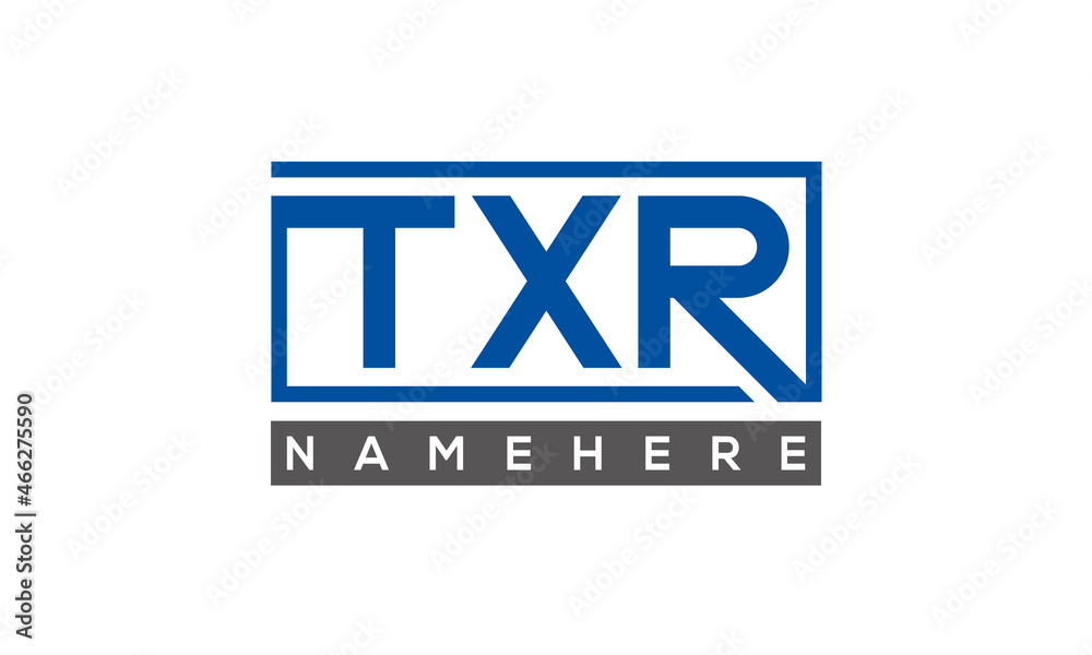TXR Letters Logo With Rectangle Logo Vector TXR Letters Logo With Rectangle Logo Vector
