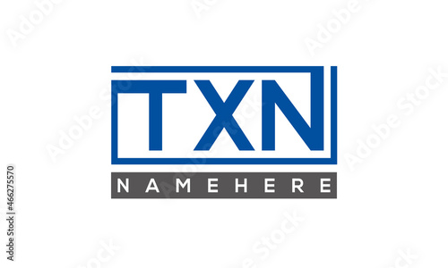 TXN Letters Logo With Rectangle Logo Vector
