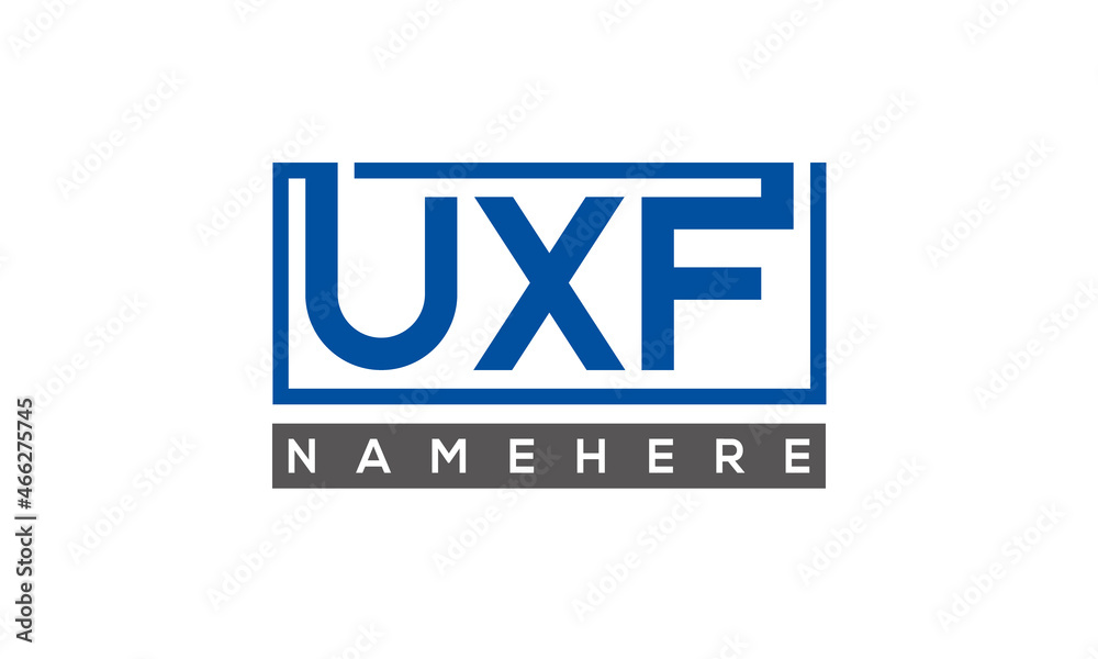 UXF Letters Logo With Rectangle Logo Vector UXF Letters Logo With Rectangle Logo Vector