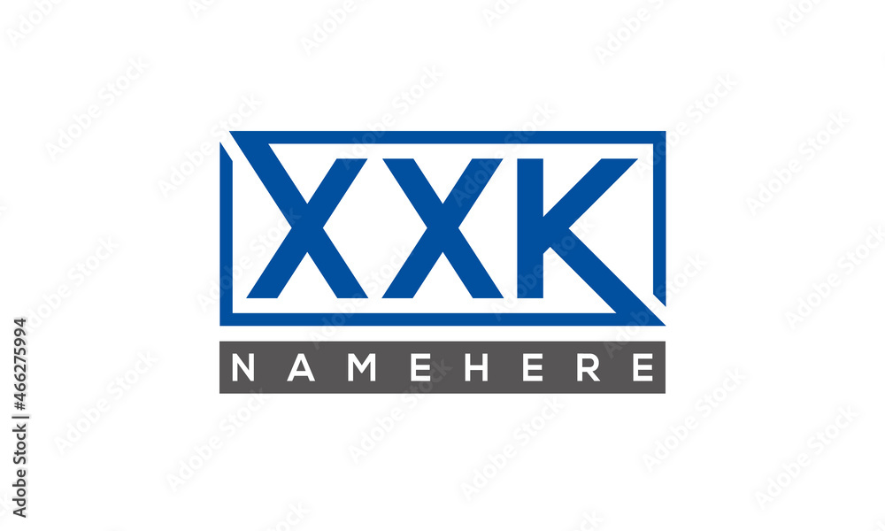 XXK Letters Logo With Rectangle Logo Vector XXK Letters Logo With Rectangle Logo Vector