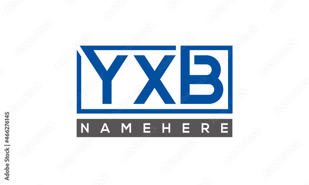 YXB Letters Logo With Rectangle Logo Vector YXB Letters Logo With Rectangle Logo Vector
