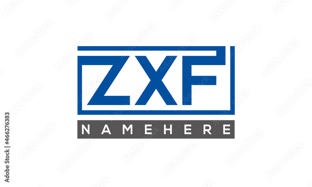ZXF Letters Logo With Rectangle Logo Vector ZXF Letters Logo With Rectangle Logo Vector