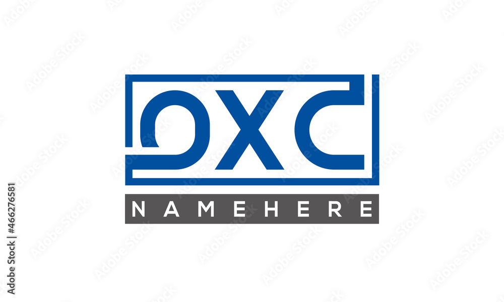 OXC Letters Logo With Rectangle Logo Vector OXC Letters Logo With Rectangle Logo Vector