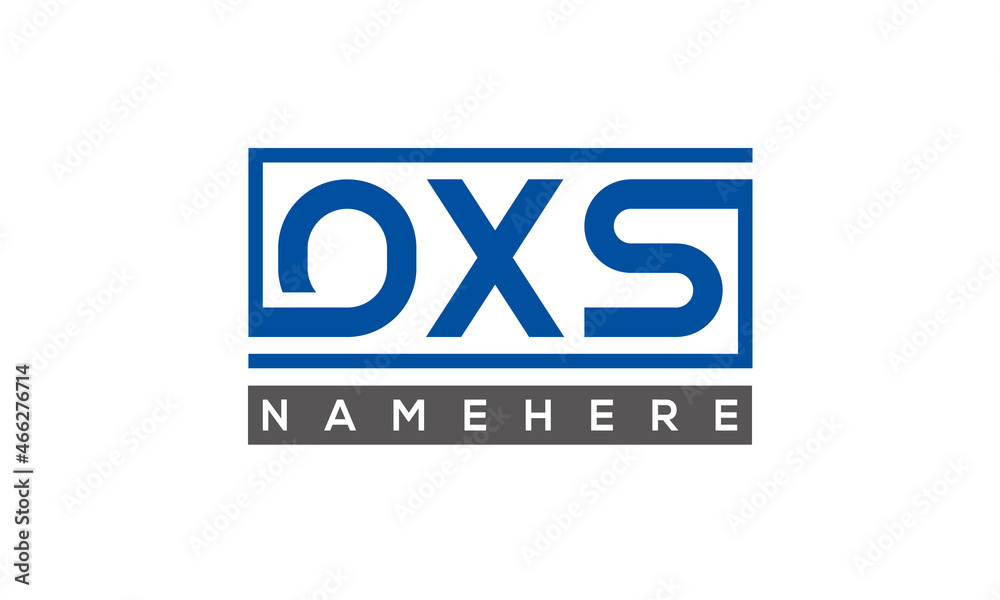 OXS Letters Logo With Rectangle Logo Vector OXS Letters Logo With Rectangle Logo Vector