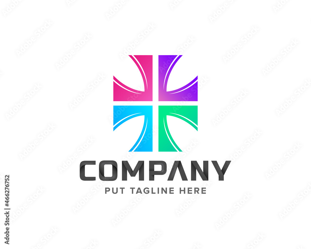 Obraz premium Creative colorful Butterfly Medical foundation logo for company 