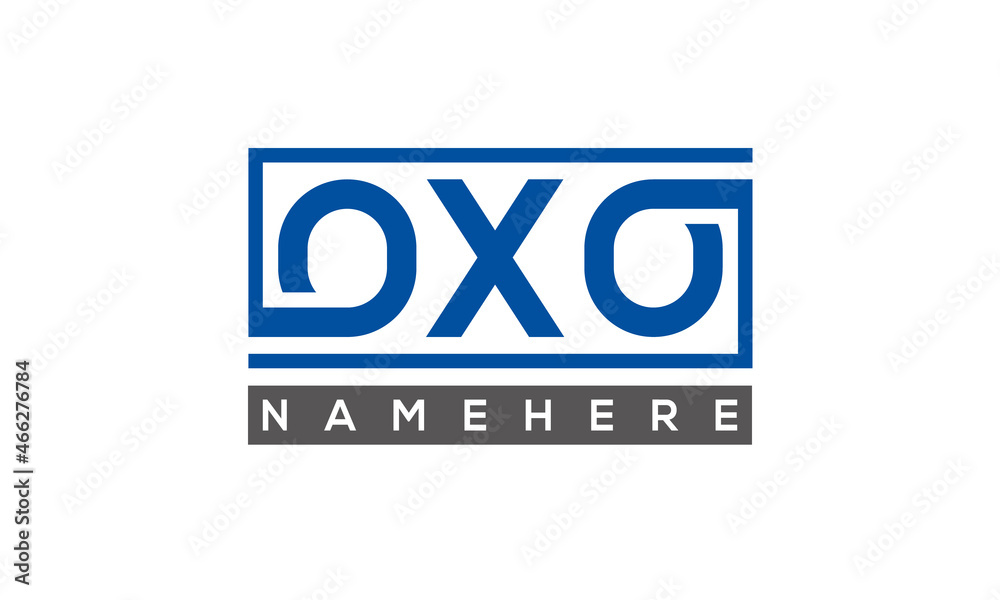 OXO Letters Logo With Rectangle Logo Vector OXO Letters Logo With Rectangle Logo Vector