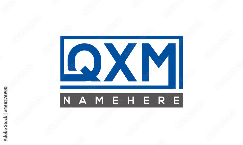 QXM Letters Logo With Rectangle Logo Vector QXM Letters Logo With Rectangle Logo Vector
