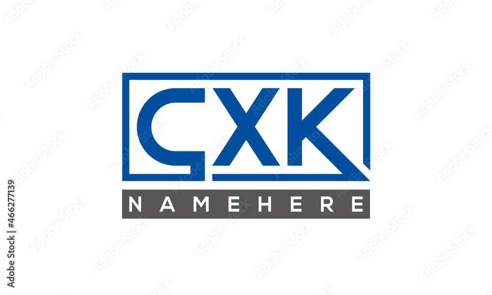 CXK Letters Logo With Rectangle Logo Vector CXK Letters Logo With Rectangle Logo Vector