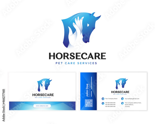 creative colorful Horse care rescue hospital logo template for business