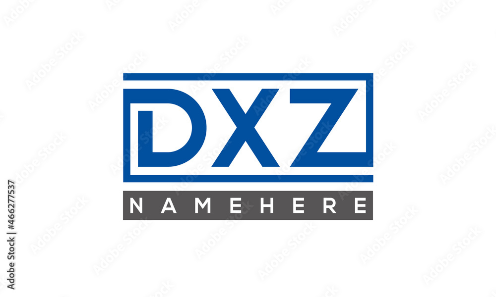 DXZ Letters Logo With Rectangle Logo Vector DXZ Letters Logo With Rectangle Logo Vector