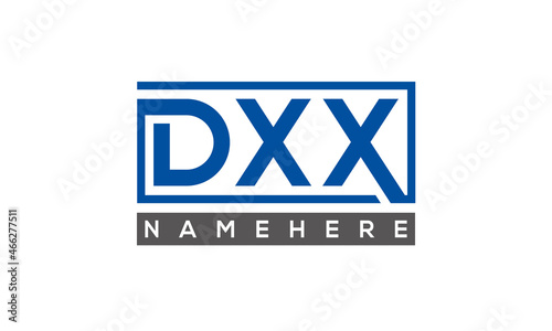 DXX Letters Logo With Rectangle Logo Vector