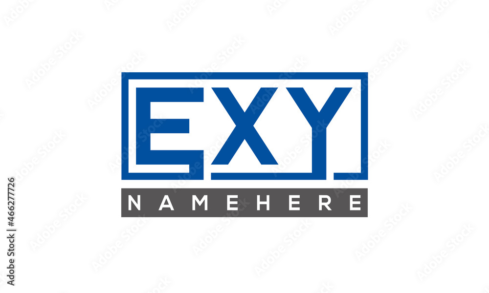 EXY Letters Logo With Rectangle Logo Vector EXY Letters Logo With Rectangle Logo Vector