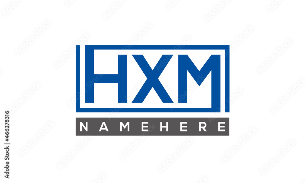 HXM Letters Logo With Rectangle Logo Vector HXM Letters Logo With Rectangle Logo Vector