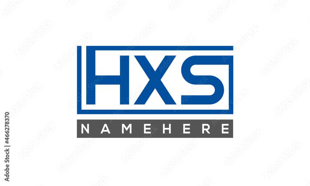 HXS Letters Logo With Rectangle Logo Vector HXS Letters Logo With Rectangle Logo Vector