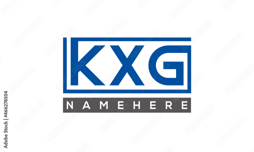 KXG Letters Logo With Rectangle Logo Vector KXG Letters Logo With Rectangle Logo Vector