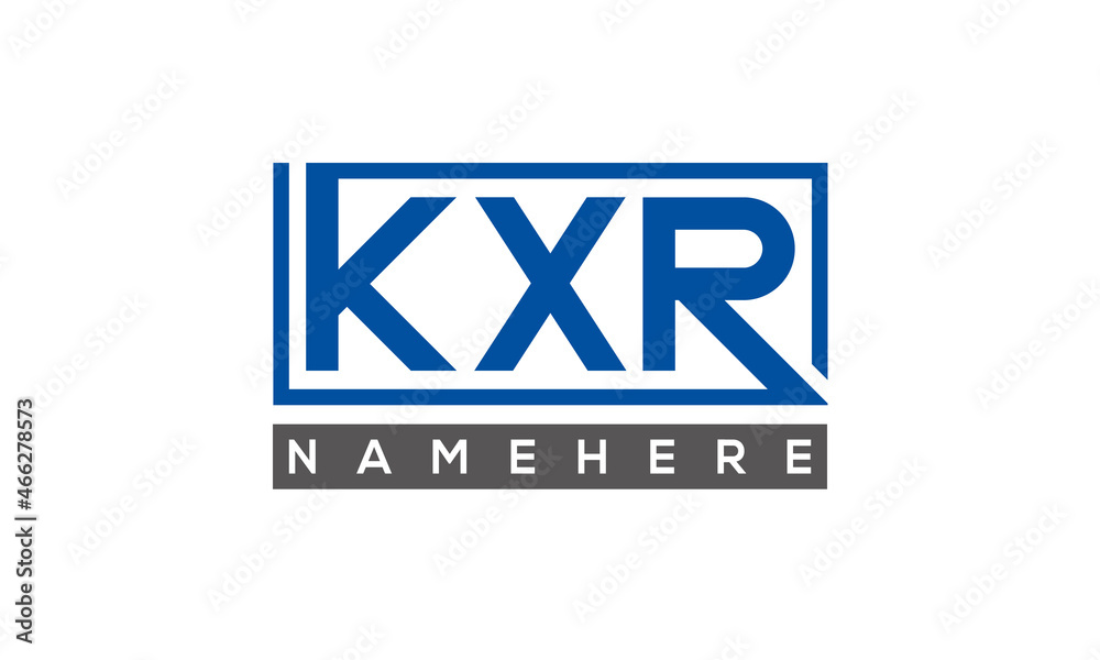 KXR Letters Logo With Rectangle Logo Vector KXR Letters Logo With Rectangle Logo Vector