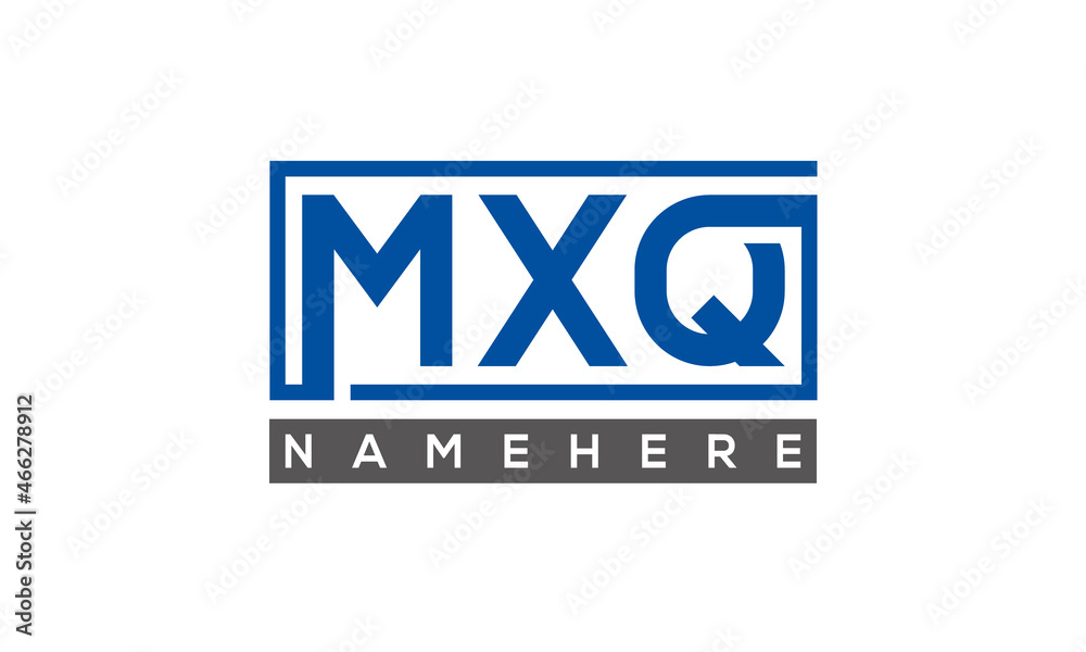 MXQ Letters Logo With Rectangle Logo Vector MXQ Letters Logo With Rectangle Logo Vector