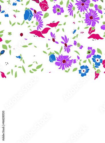 Seamless tile of floral print/design at life-size scale for fabric and textile printing. Easy to edit and recolor for your fashion, interior, and design projects.