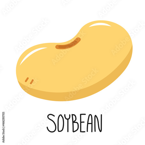 Soybean cartoon vector. Soybean on white background. free space for text.