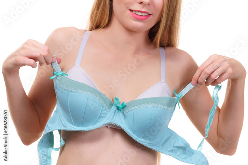 Woman choosing underwired bra