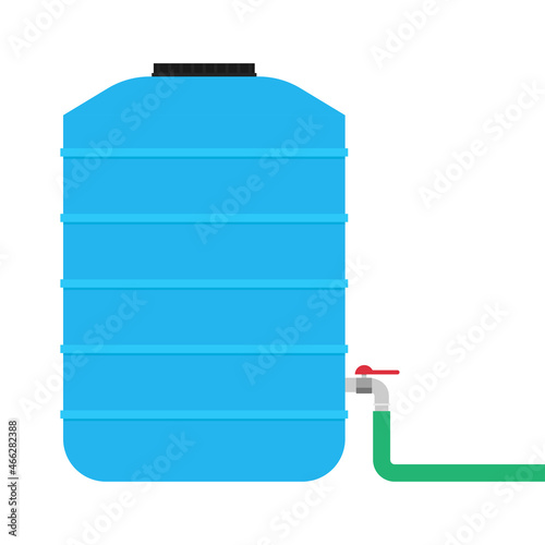 Water tank vector. water tank on white background. tap vector. Hose.