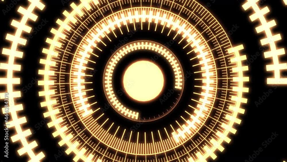 HUD Arc Audio Equalizer B  Blinking Yellow Large VJ Loop Animation 01