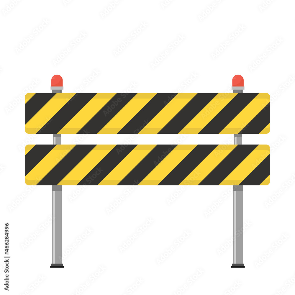 Road barriers, Under construction vector isolated on white background, vector illustration. Road barriers, Under construction vector isolated on white background, vector illustration.