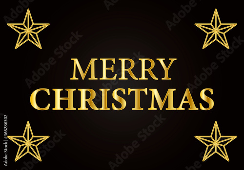 Felicitación de navidad dorada y con fondo negro.
