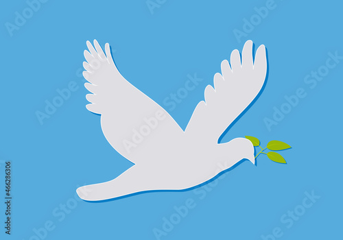 Icono de paloma blanca con olivo.