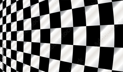 Popular checker chess square abstract background vector. Checkered texture 3d background. Checkered wave black and white background for sport race championship and business finish success. Vector