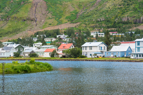 Town of Seydisfjordur in east Iceland