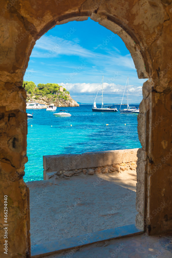 Sea view through an old archway of a ruin - Mallorca - 0025