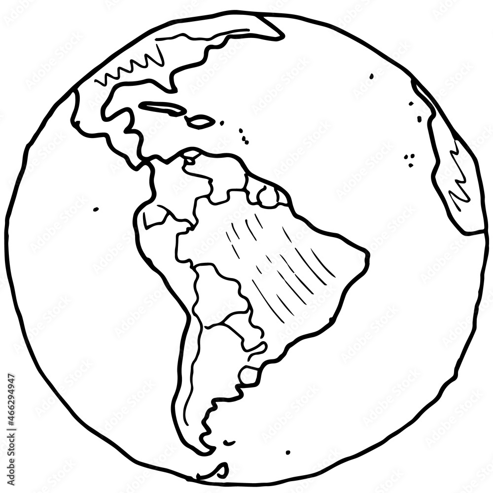 Drawing of the planet earth. Hand-drawn on a white background. Drawing of the planet earth. Hand-drawn on a white background.