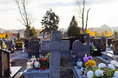 tombstones in the cemetery, all saints